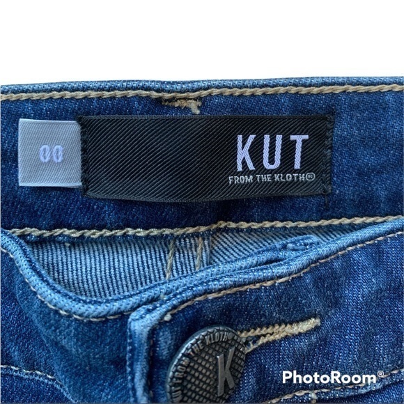 KUT From The Kloth Greta High Rise Crop Culotte frayed hem jeans - Picture 7 of 9
